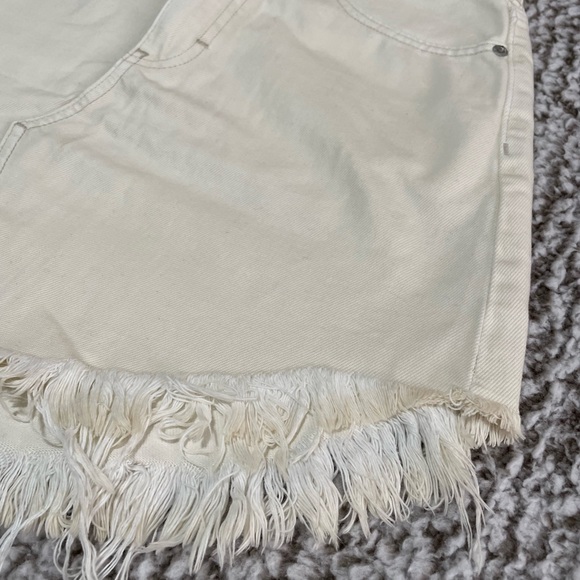 We The Free Distressed Light Ivory washed Jean Skirt - Picture 7 of 10